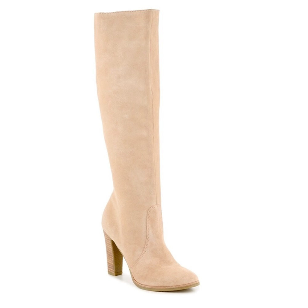Anthropologie Dolce Vita Celine Blush Tan Suede Leather Boots Size 7 - Picture 1 of 11